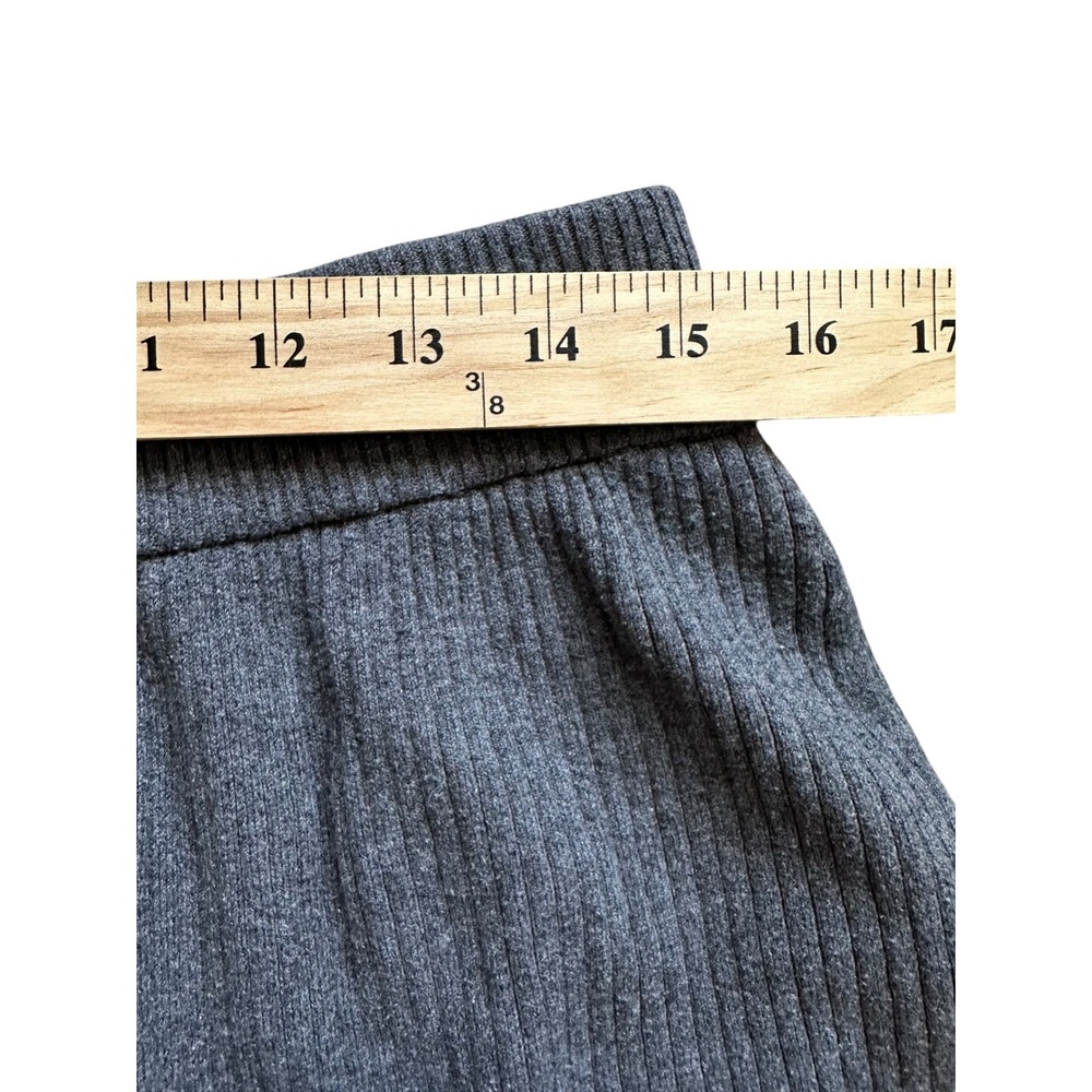 Minimalist Lunya Ribbed Cotton Silk Knit Lounge Shorts L Gray Sleepwear - Picture 3 of 8